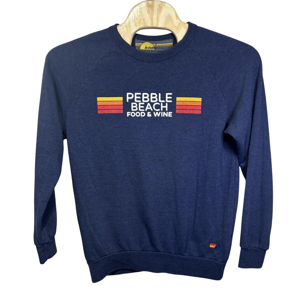Aviator Nation Sweatshirt Mens Large Blue Pebble Beach Food & Wine Fleece